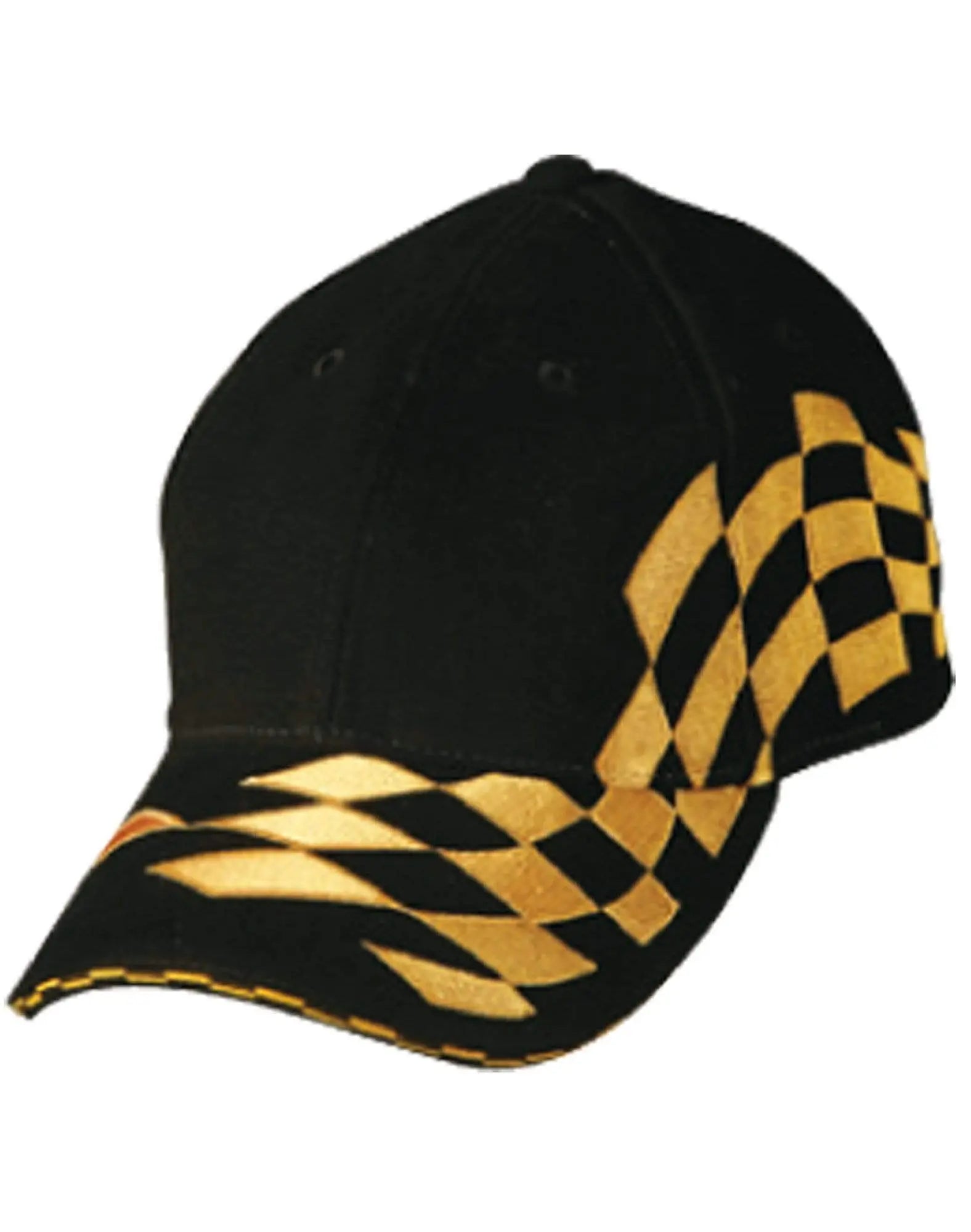 Contrast Check & Sandwich Cap CH99 Active Wear Winning Spirit Black/Gold One size